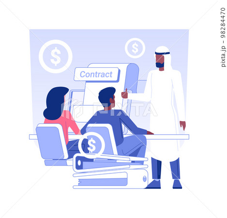 Cross-culture negotiations isolated concept vector illustration. 98284470