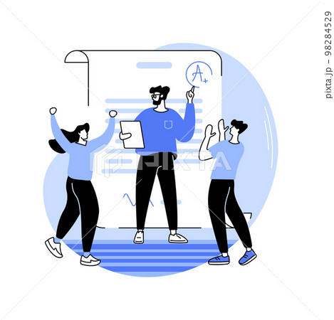 Passed the test isolated cartoon vector illustrations. 98284529