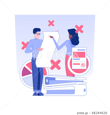 Breach of an employment agreement isolated concept vector illustration. Breach of an employment agreement isolated concept vector illustration. 98284626