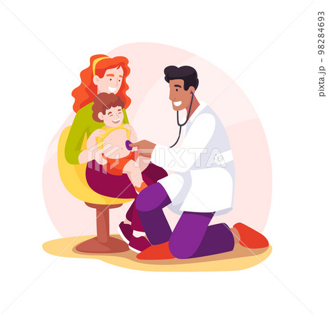 Doctor examination isolated cartoon vector illustration. Doctor examination isolated cartoon vector illustration. 98284693