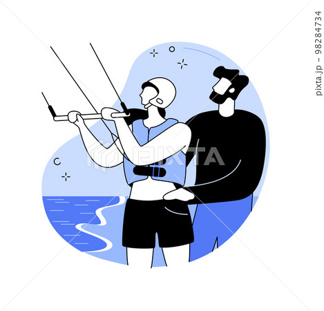 Learn kitesurfing isolated cartoon vector illustrations. 98284734