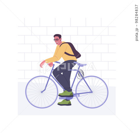 Cycling to work isolated cartoon vector illustrations. Cycling to work isolated cartoon vector illustrations. 98284837