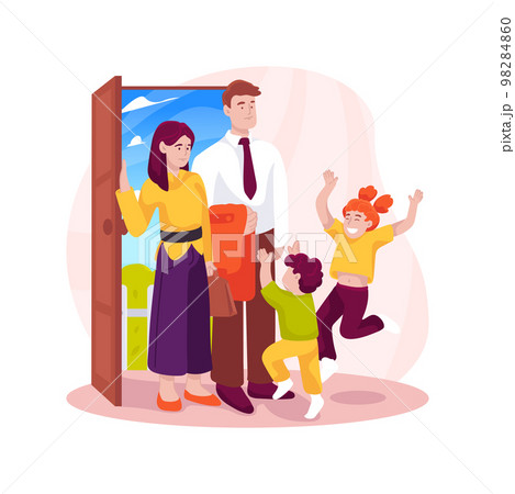 Tired parents isolated cartoon vector illustration. Tired parents isolated cartoon vector illustration. 98284860