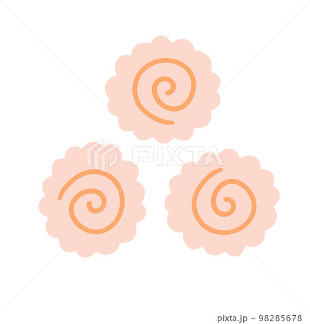 Narutomaki or kamaboko surimi icon simple. Vector cartoon flat doodle illustration isolated on white background. 98285678