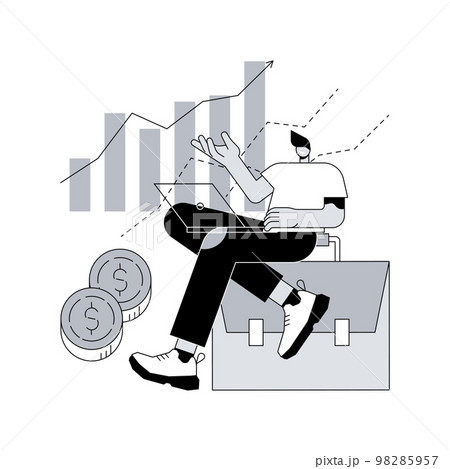 Portfolio income abstract concept vector illustration. 98285957
