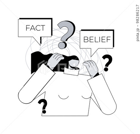 Cognitive dissonance abstract concept vector illustration. 98286217