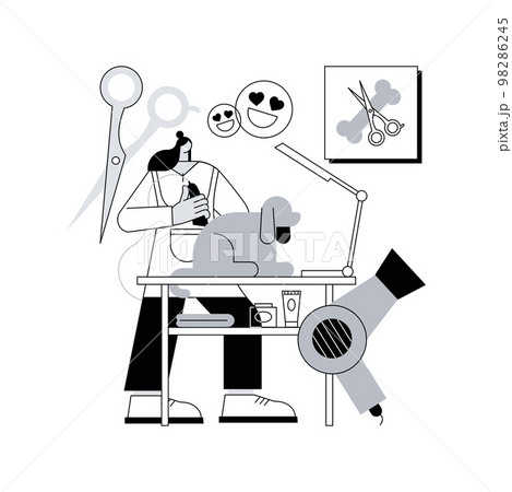 Grooming salon abstract concept vector illustration. 98286245