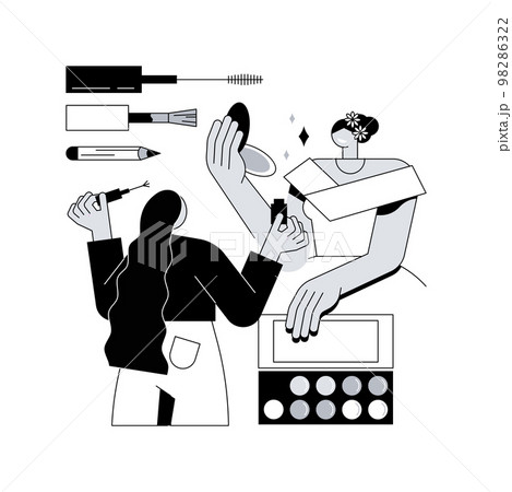 Professional makeup abstract concept vector illustration. 98286322