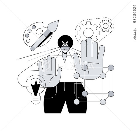 VR and AR in education abstract concept vector illustration. 98286624