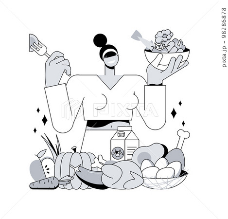 Dukan diet abstract concept vector illustration. 98286878