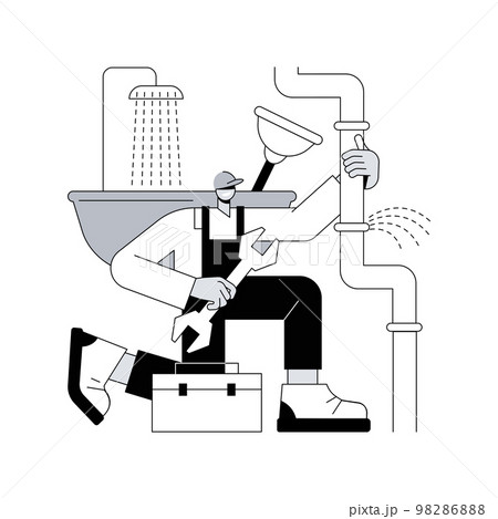 Plumber services abstract concept vector illustration. 98286888