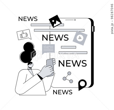 Mobile content abstract concept vector illustration. 98287046