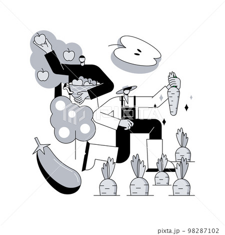 Harvesting abstract concept vector illustration. 98287102