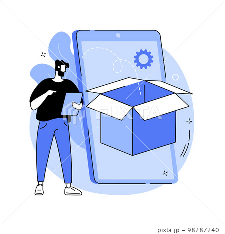 Digital packaging abstract concept vector illustration. 98287240