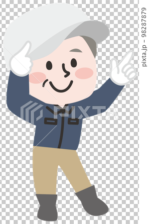 Illustration of a senior man working outside Illustration of a senior man working outside 98287879