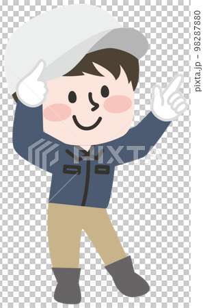 Illustration of a man working outside Illustration of a man working outside 98287880