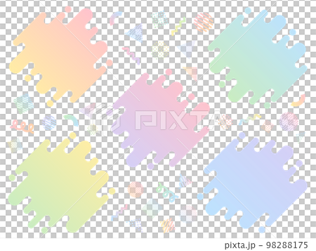 Pop and colorful gradation frame and circle, triangle, square shape icon set 98288175
