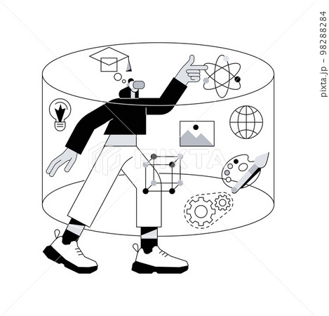 Interactive learning experience abstract concept vector illustration. 98288284