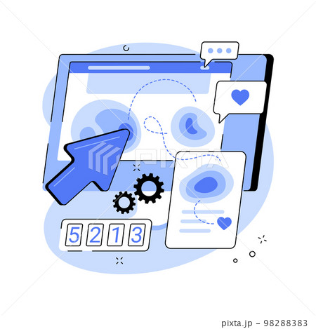 Click tracking abstract concept vector illustration. 98288383