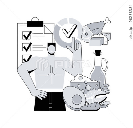 Ketogenic diet abstract concept vector illustration. 98288384