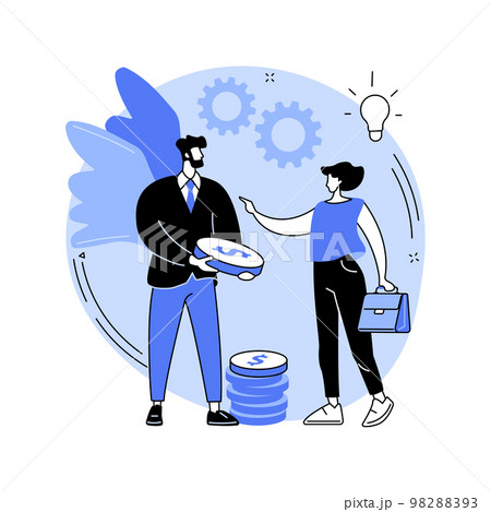 Angel investor abstract concept vector illustration. 98288393