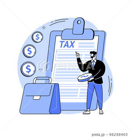 Corporation income tax returns abstract concept vector illustration. 98288403