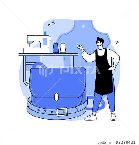 Leather handcraft abstract concept vector illustration. 98288421