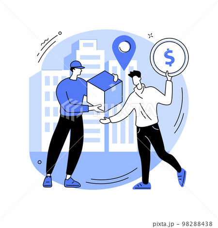 Cash on delivery abstract concept vector illustration. 98288438