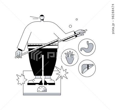 Obesity health problem abstract concept vector illustration. 98288474