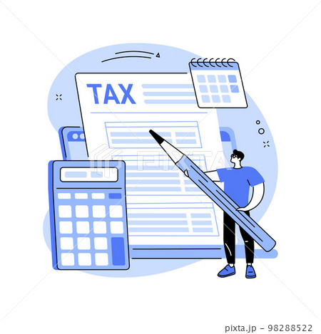 Electronic tax filing abstract concept vector illustration. 98288522