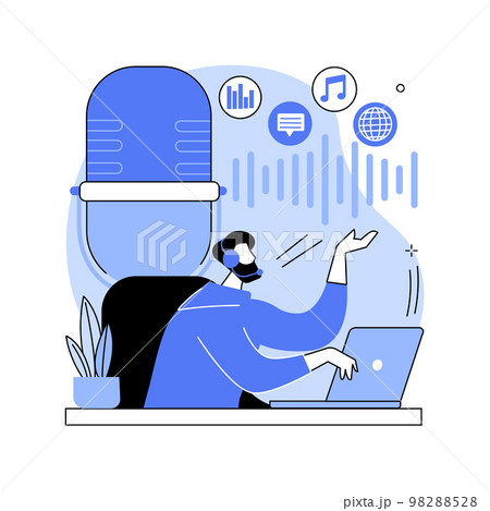 Podcast content abstract concept vector illustration. 98288528