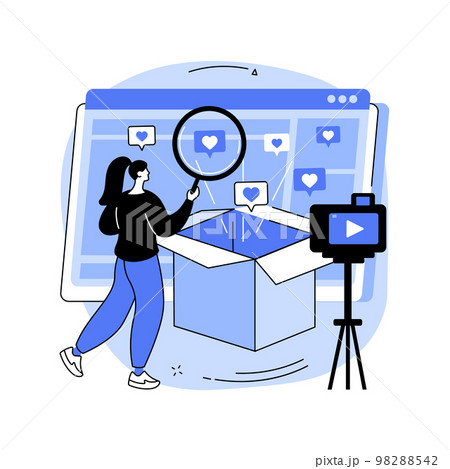 Unboxing video abstract concept vector illustration. Unboxing video abstract concept vector illustration. 98288542