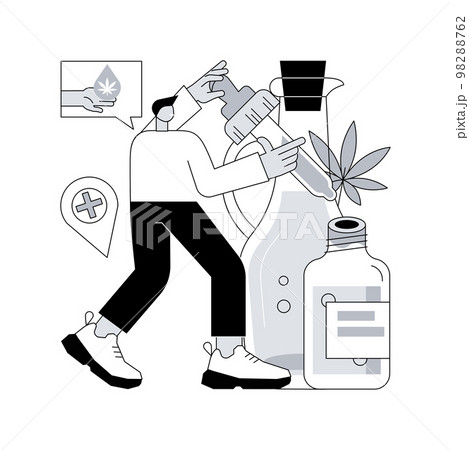 Hemp seed oil abstract concept vector illustration. 98288762