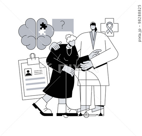 Alzheimer disease abstract concept vector illustration. Alzheimer disease abstract concept vector illustration. 98288825