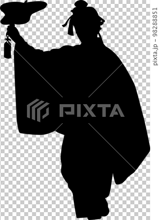 Ryukyu dance silhouette 98288851