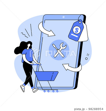 Refurbished device abstract concept vector illustration. Refurbished device abstract concept vector illustration. 98288954