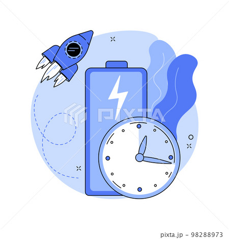 Fast charging technology abstract concept vector illustration. 98288973