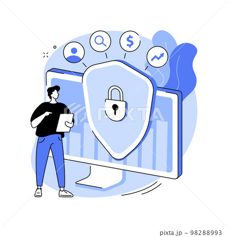 Cyber security risk management abstract concept vector illustration. 98288993