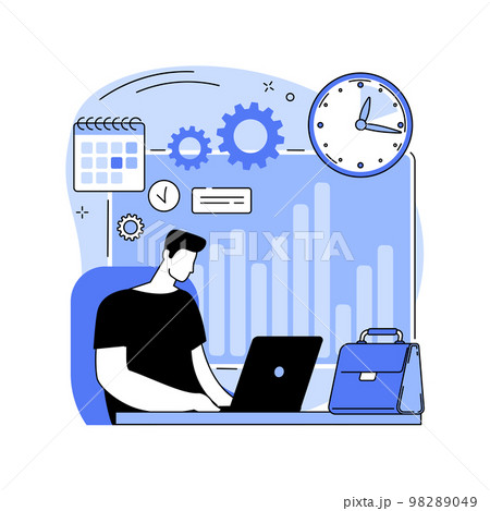 Time and attendance tracking system abstract concept vector illustration. Time and attendance tracking system abstract concept vector illustration. 98289049