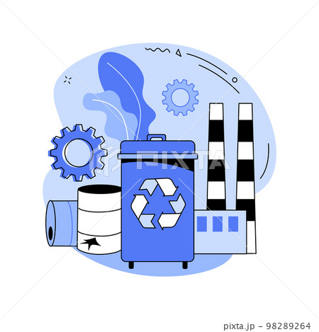 Mechanical recycling abstract concept vector illustration. Mechanical recycling abstract concept vector illustration. 98289264
