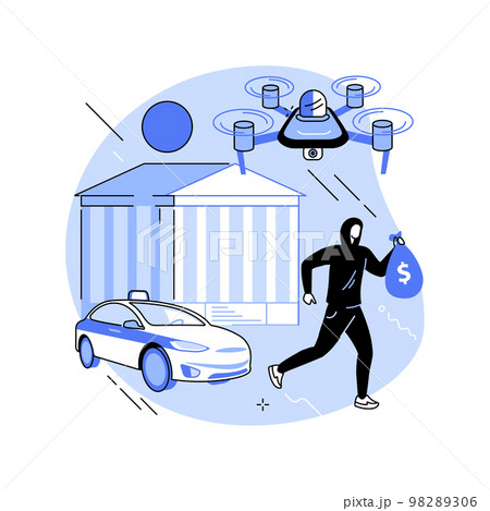 Law enforcement drones abstract concept vector illustration. Law enforcement drones abstract concept vector illustration. 98289306