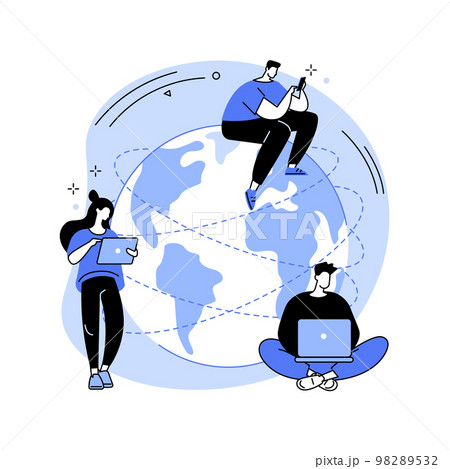 Global network connection abstract concept vector illustration. 98289532