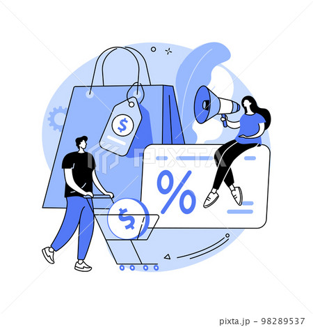 Discount and loyalty card abstract concept vector illustration. Discount and loyalty card abstract concept vector illustration. 98289537