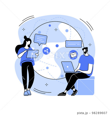 Global web connection abstract concept vector illustration. 98289607
