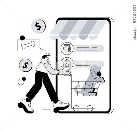 Animals shop abstract concept vector illustration. Animals shop abstract concept vector illustration. 98289635