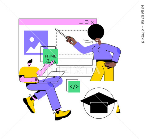 Web development courses abstract concept vector illustration. 98289984
