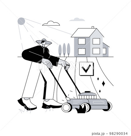 Lawn mowing service abstract concept vector illustration. Lawn mowing service abstract concept vector illustration. 98290034