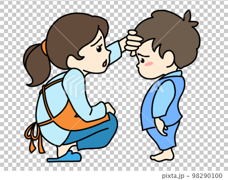 Illustration of measuring the temperature of a child Illustration of measuring the temperature of a child 98290100