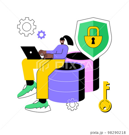 Cyber security data protection abstract concept vector illustration. Cyber security data protection abstract concept vector illustration. 98290218