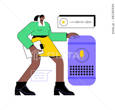 Smart speaker abstract concept vector illustration. Smart speaker abstract concept vector illustration. 98290494